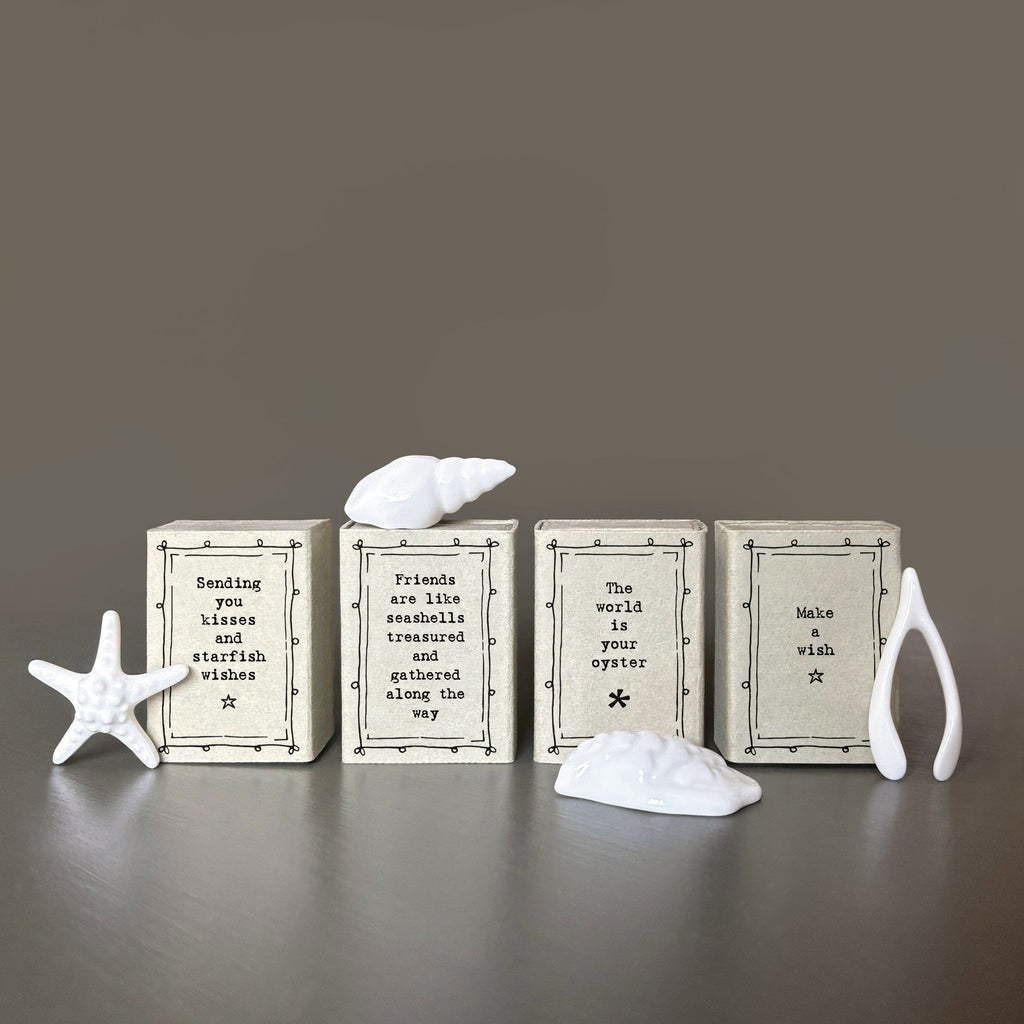 East Of India Matchbox Porcelain Oyster ornament East Of India Matchbox Porcelain Oyster