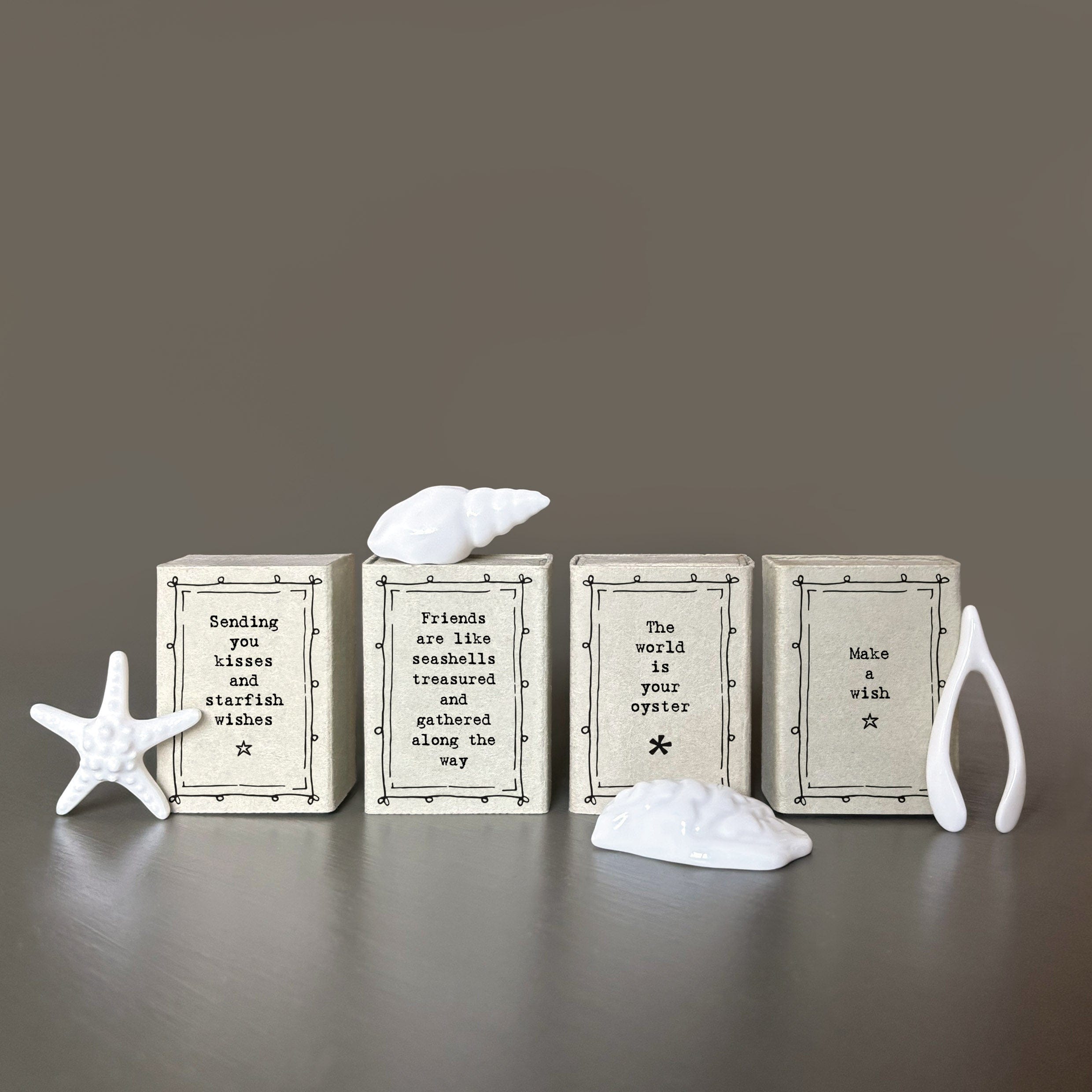 East Of India Matchbox Porcelain Oyster ornament East Of India Matchbox Porcelain Oyster