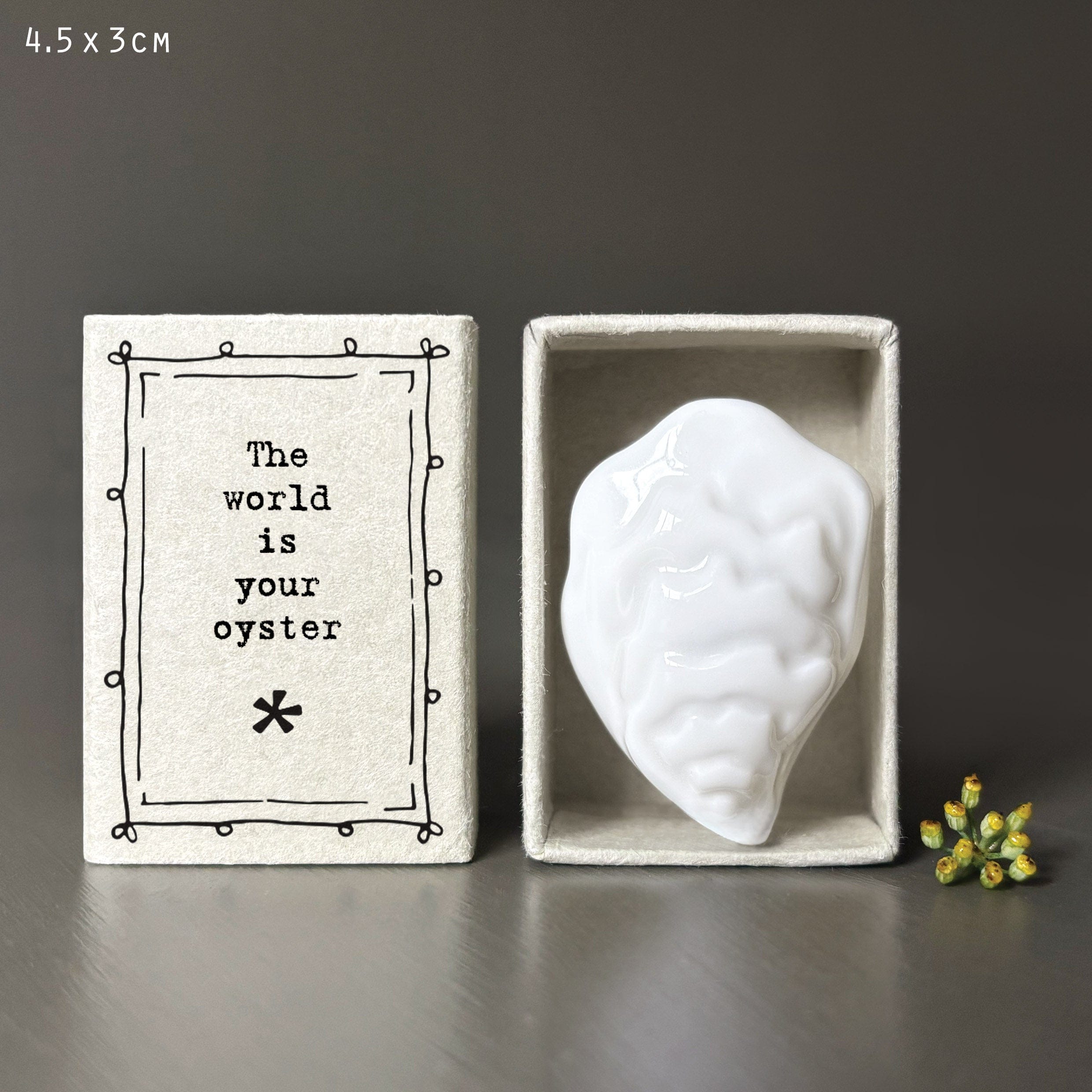 East Of India Matchbox Porcelain Oyster ornament East Of India Matchbox Porcelain Oyster