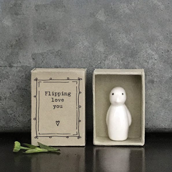 ornament East of India - Matchbox Porcelain Penguin Ornament