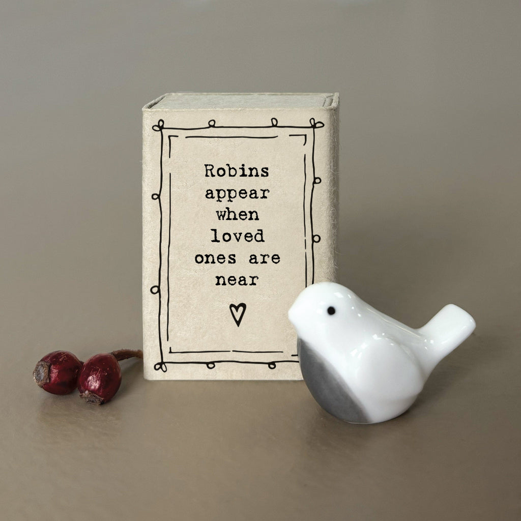 East of India - Matchbox Porcelain Robin Ornament ornament East of India - Matchbox Porcelain Robin Ornament