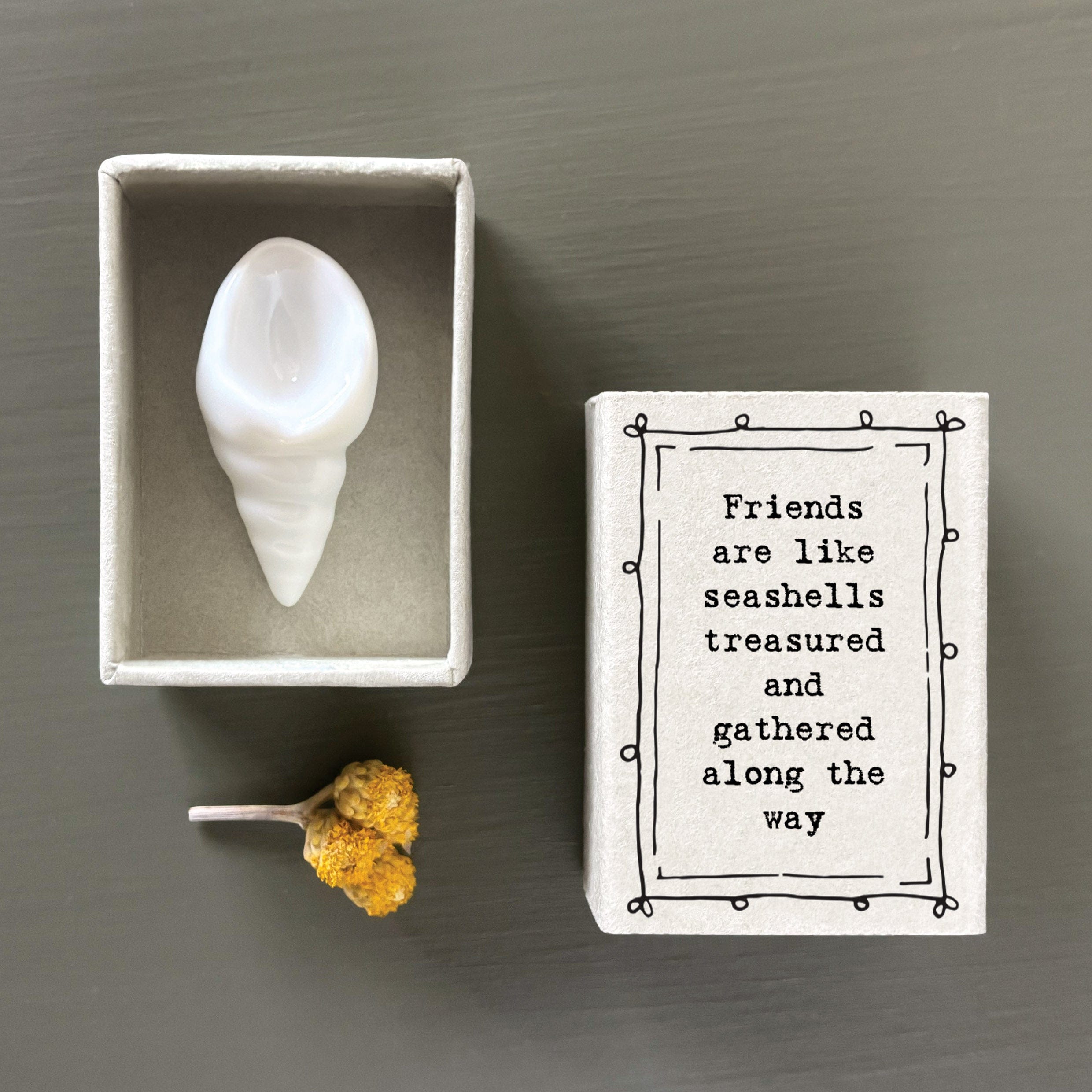 East Of India Matchbox Porcelain Shell ornament East Of India Matchbox Porcelain Shell