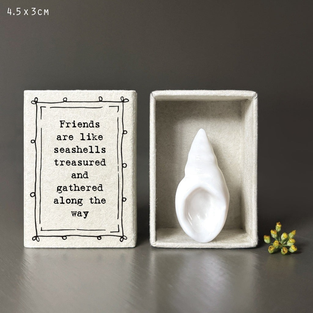 East Of India Matchbox Porcelain Shell ornament East Of India Matchbox Porcelain Shell