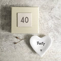 East of India Mini Porcelain 40th Birthday Heart Dish gift East of India Mini Porcelain 40th Birthday Heart Dish