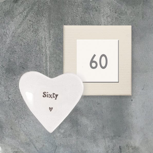 gift East of India Mini Porcelain 60th Birthday Heart Dish