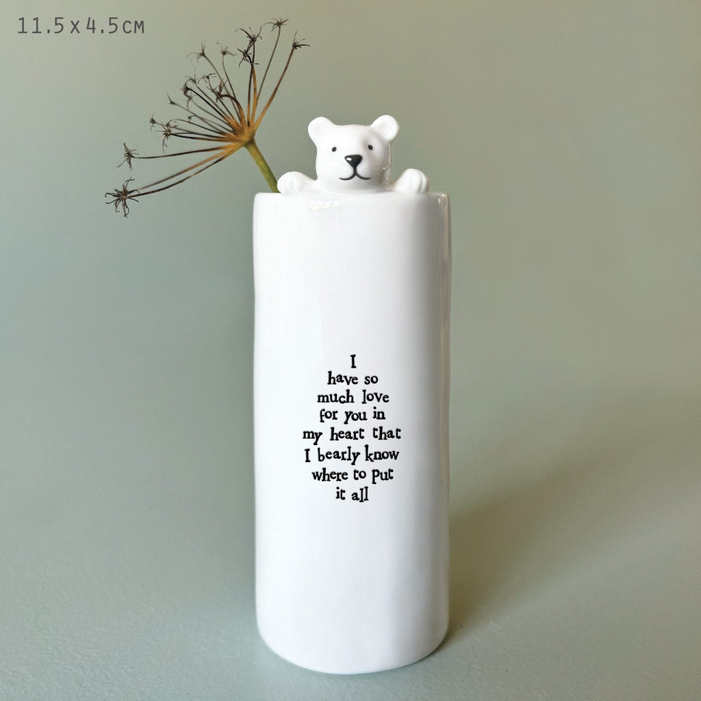 East of India Porcelain Bear Vase - So Much Love vase East of India Porcelain Bear Vase - So Much Love