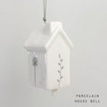 East of India Porcelain Hanging Bell - House ornament East of India Porcelain Hanging Bell - House