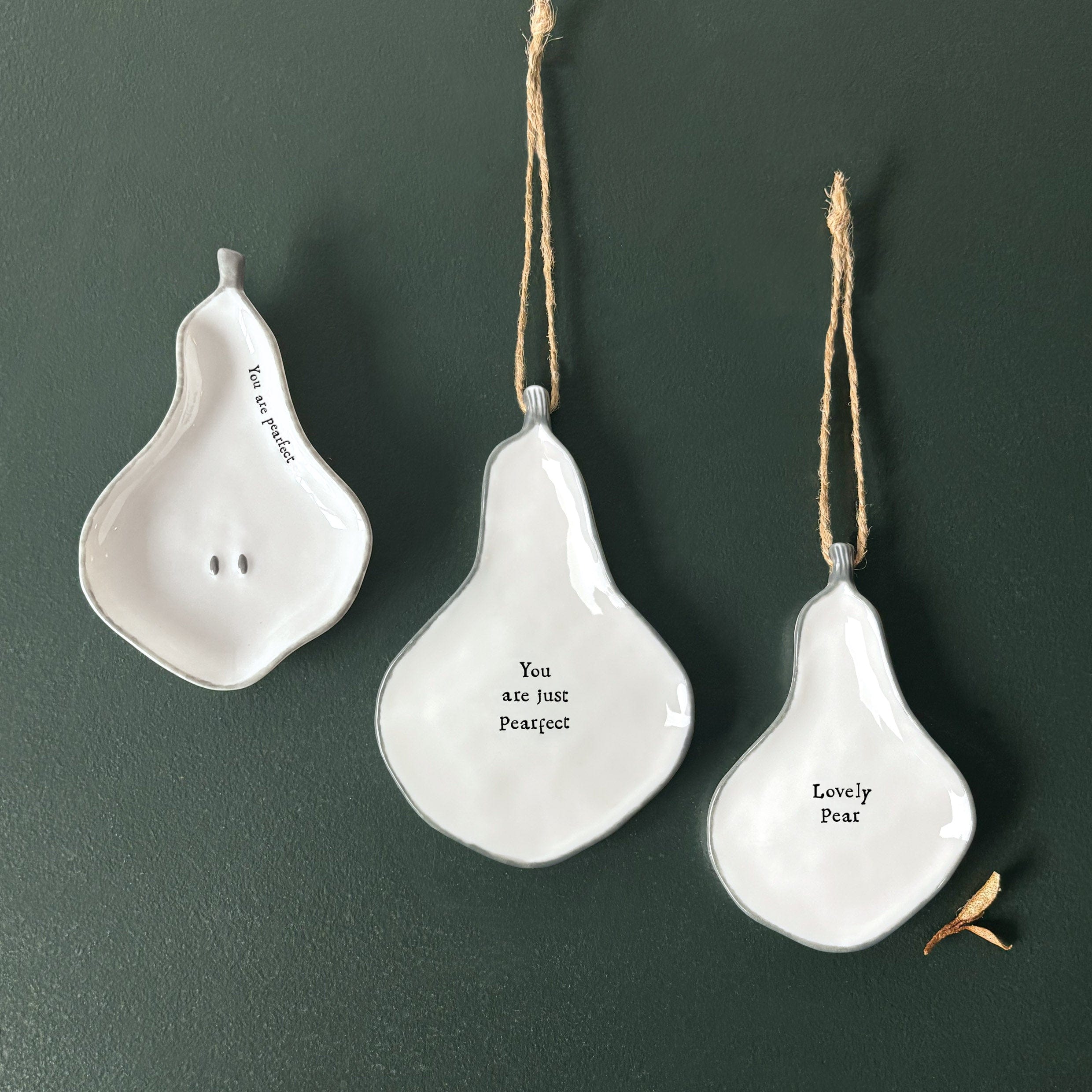 East of India Porcelain Hanging Pear - You are pearfect Hanging Decoration East of India Porcelain Hanging Pear - You are pearfect