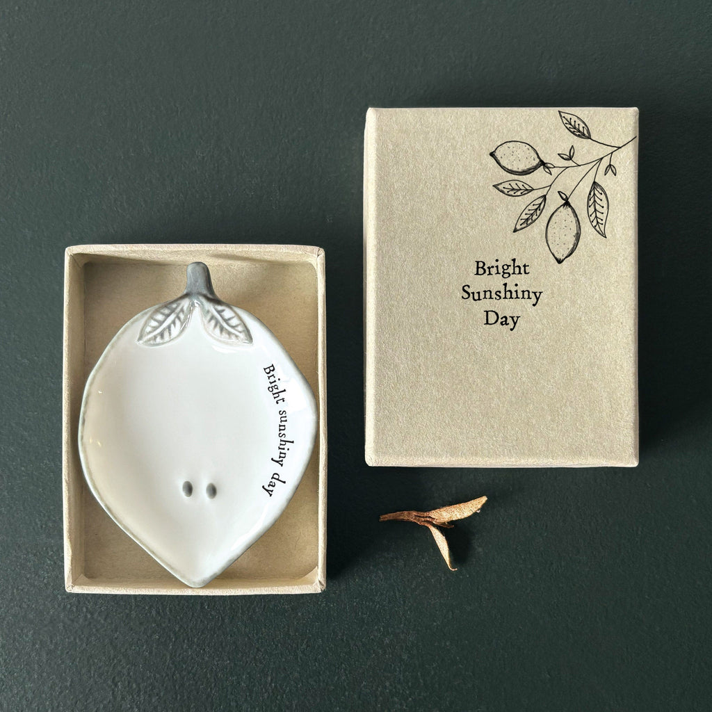 East of India Porcelain Lemon Dish ring dish East of India Porcelain Lemon Dish
