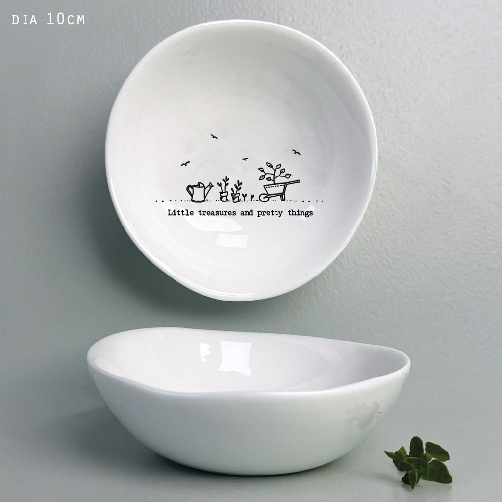 East of India Porcelain Medium Wobbly Bowl - Little Treasures ring dish East of India Porcelain Medium Wobbly Bowl - Little Treasures