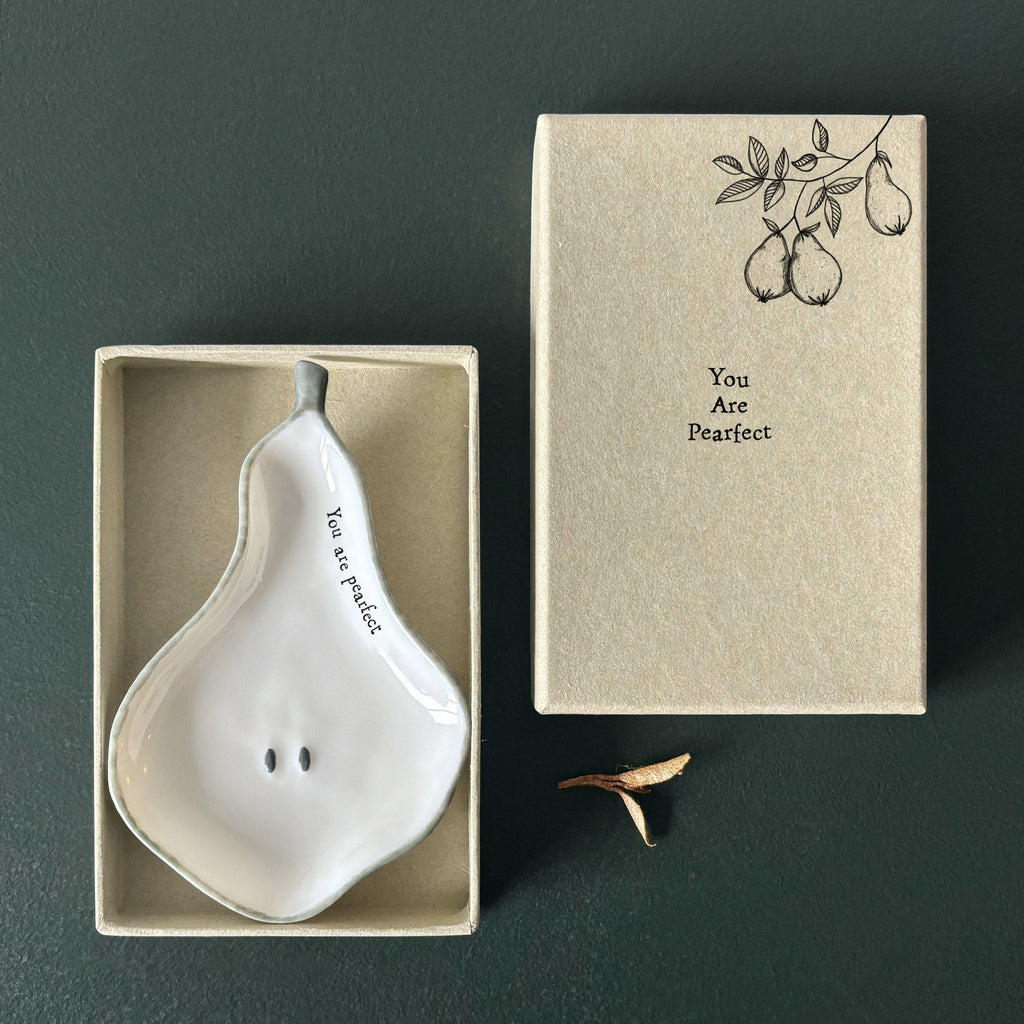 East of India Porcelain Pear Dish ring dish East of India Porcelain Pear Dish
