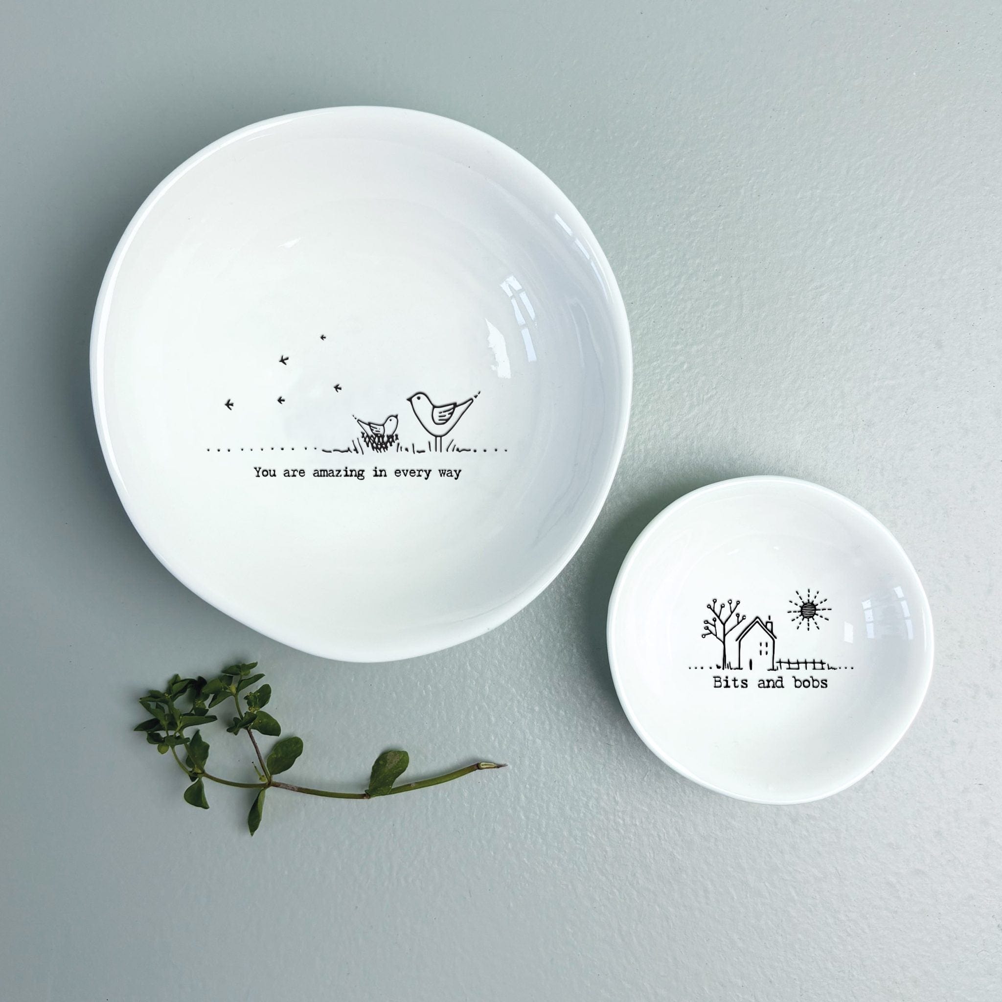 East of India Porcelain Small Wobbly Bowl - Bits and Bobs ring dish East of India Porcelain Small Wobbly Bowl - Bits and Bobs