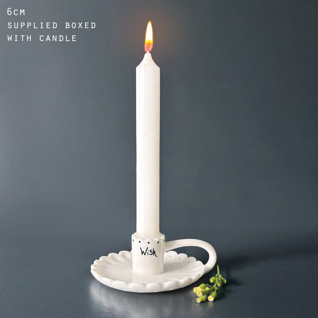 East of India Scallop Candle Holder - Wish candle holder East of India Scallop Candle Holder - Wish