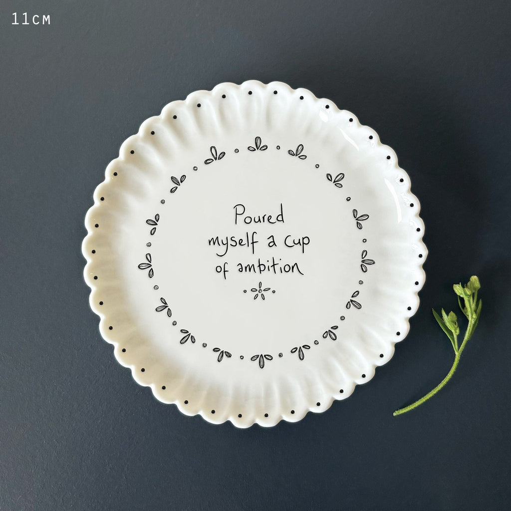 East of India Scallop Coaster – Poured myself a cup of ambition coaster East of India Scallop Coaster – Poured myself a cup of ambition