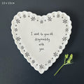 East of India Scallop Heart Coaster - I want to grow old disgracefully coaster East of India Scallop Heart Coaster - I want to grow old disgracefully