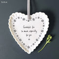 East of India Scallop Heart - Grateful for so much Hanging Decoration East of India Scallop Heart - Grateful for so much