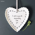 East of India Scallop Heart - Grow old disgracefully Hanging Decoration East of India Scallop Heart - Grow old disgracefully