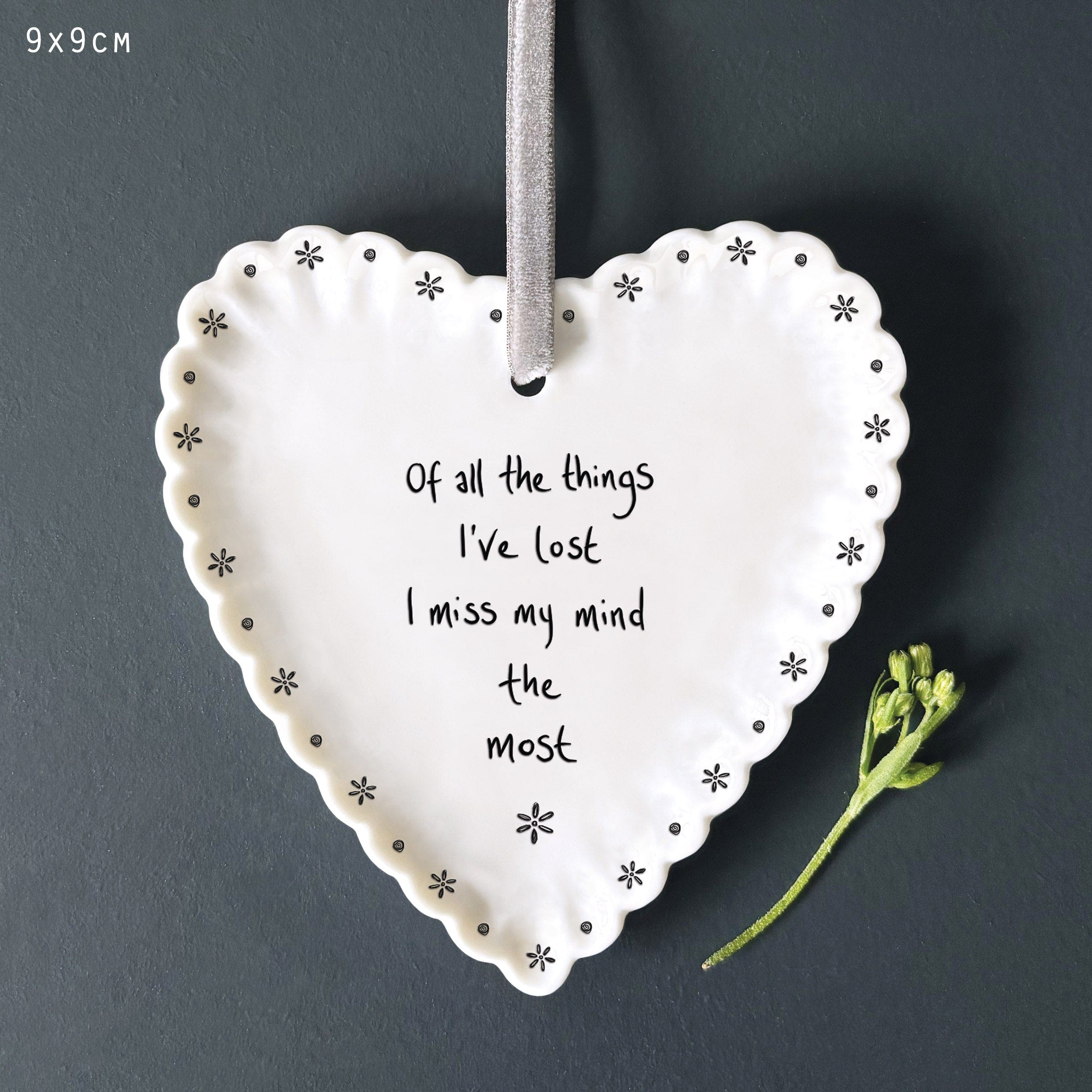 East of India Scallop Heart - Of all the things I’ve lost Hanging Decoration East of India Scallop Heart - Of all the things I’ve lost