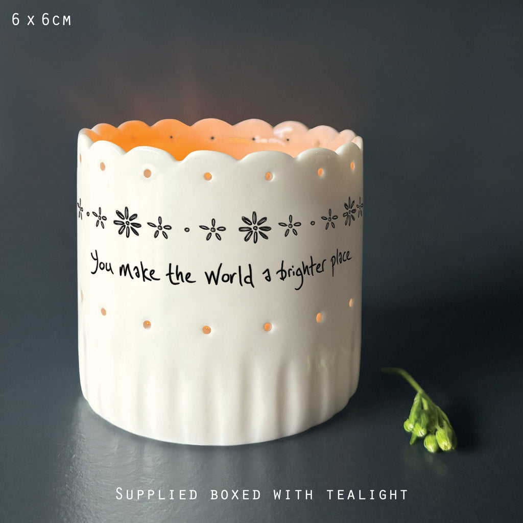 East of India Scallop Tea Light Holder - World a brighter place tea light holder East of India Scallop Tea Light Holder - World a brighter place