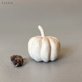 East of India White Wooden Pumpkin - Medium ornament East of India White Wooden Pumpkin - Medium