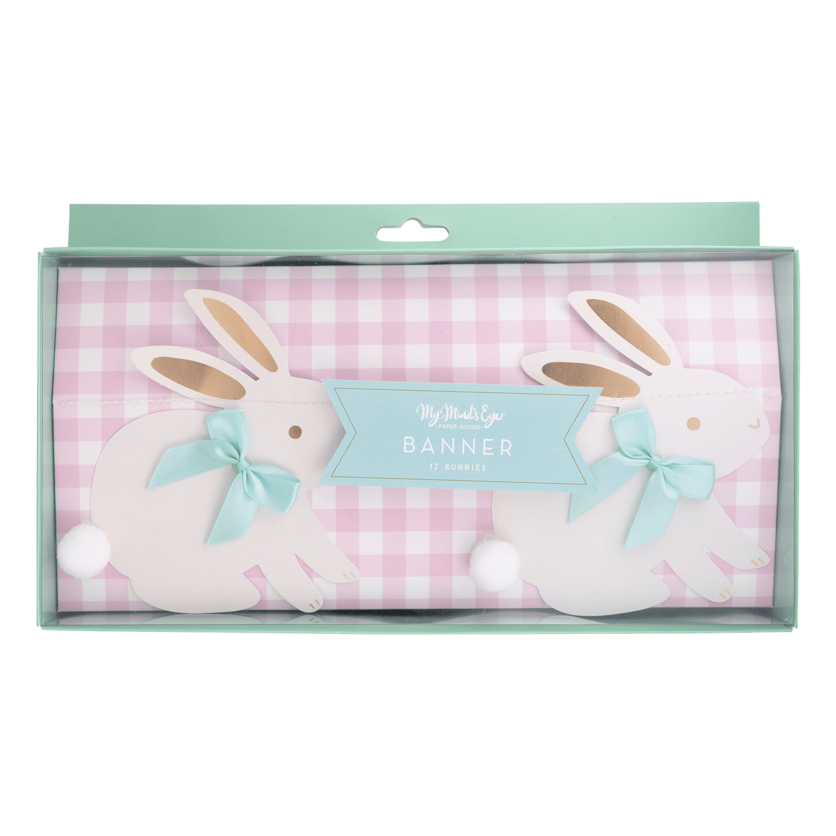 Easter Bunnies with Ribbon Bows Banner Bunting Easter Bunnies with Ribbon Bows Banner