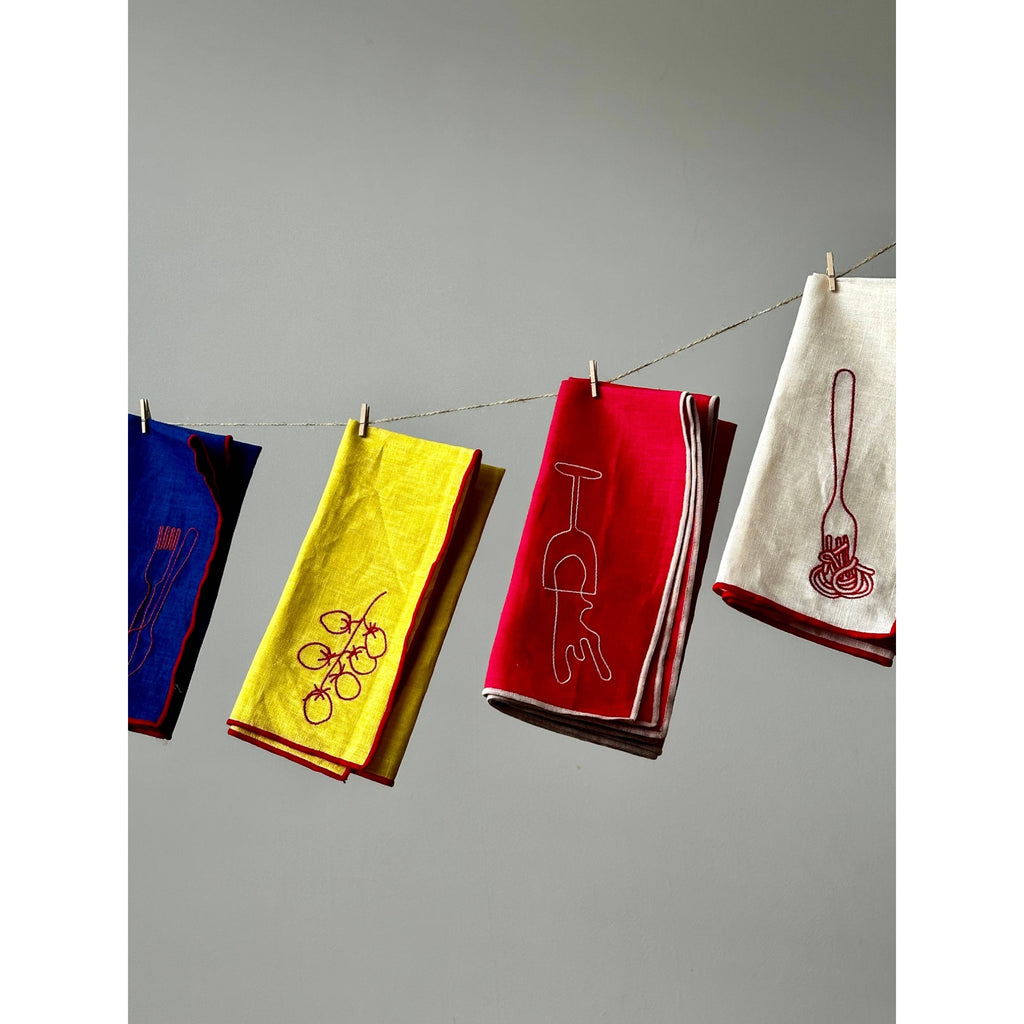 Linen Blend Napkins - Vine Tomatoes, Set of 2