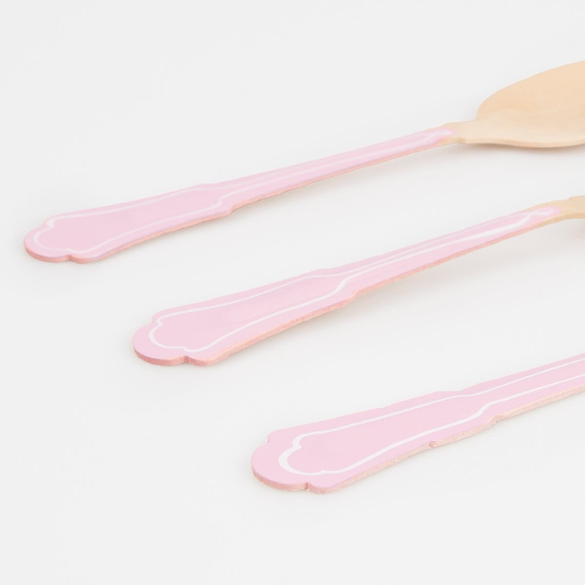 Elegant Pink Wooden Party Cutlery Set x 24 | Meri Meri Party Cutlery Elegant Pink Wooden Party Cutlery Set x 24