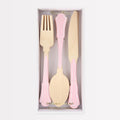 Elegant Pink Wooden Party Cutlery Set x 24 | Meri Meri Party Cutlery Elegant Pink Wooden Party Cutlery Set x 24