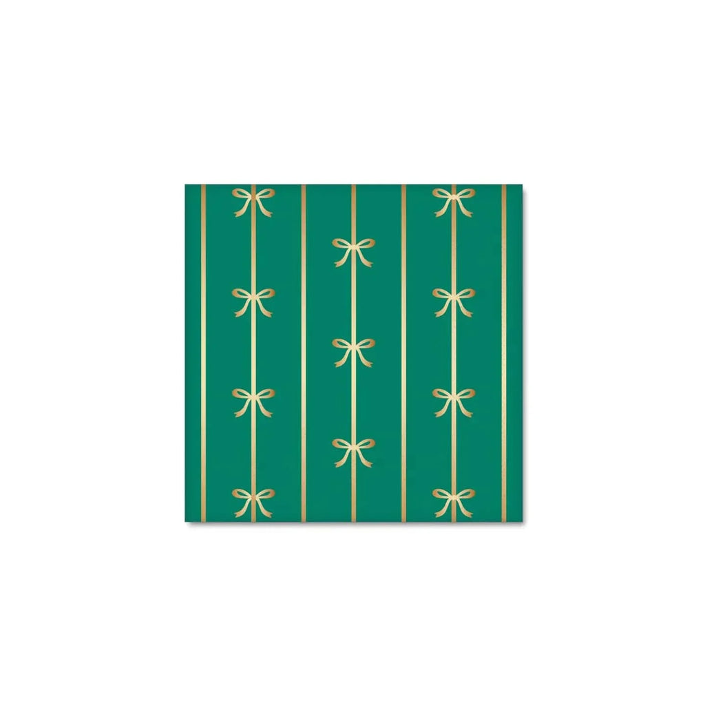 Emerald Green Signature Bow Small Party Napkins x 20 - Bow Party Bonjour Fête Paper Napkins Emerald Green Signature Bow Small Napkins x 20
