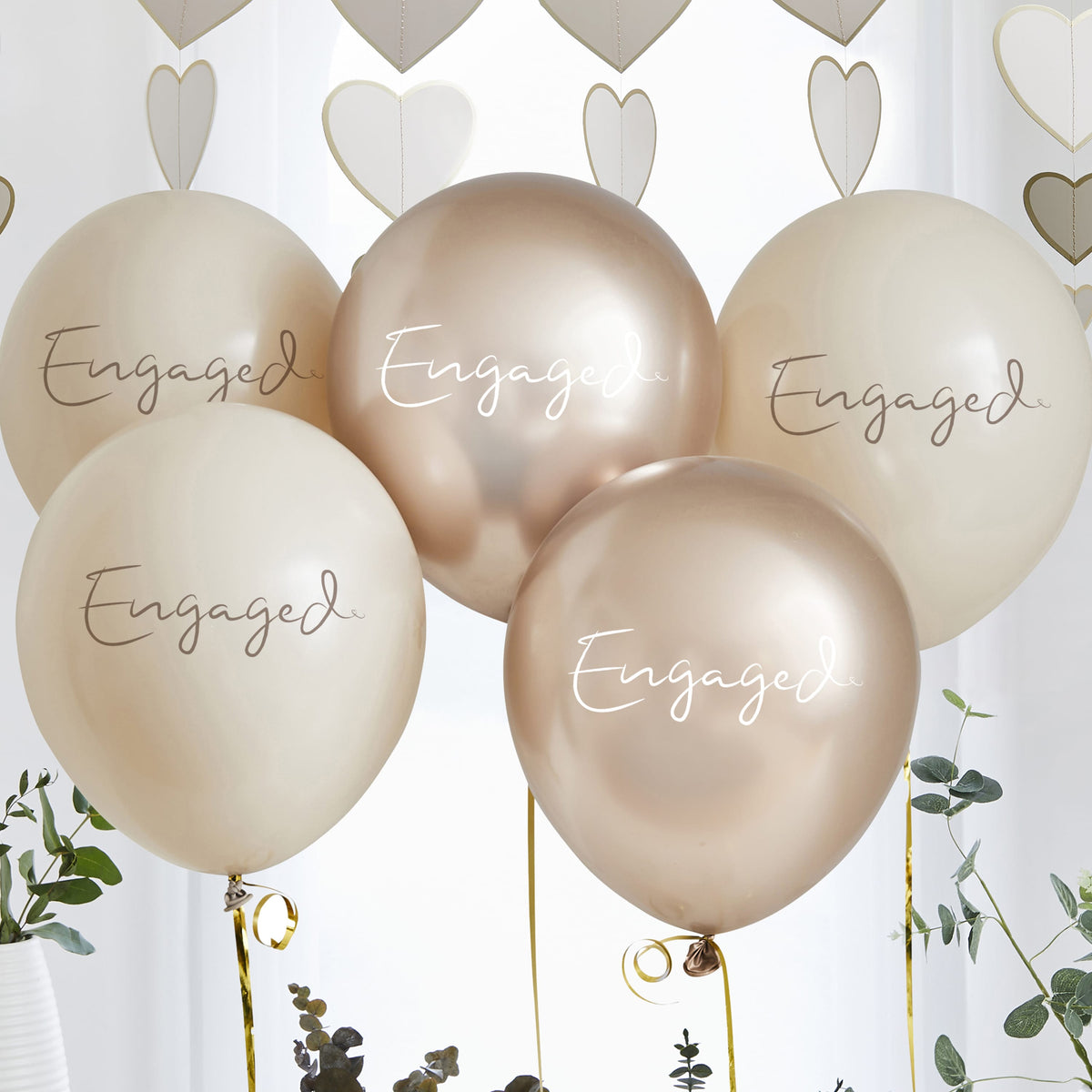 Engaged Party Balloons x 5 | Engagement Party Supplies UK Balloons Engaged Party Balloons x 5