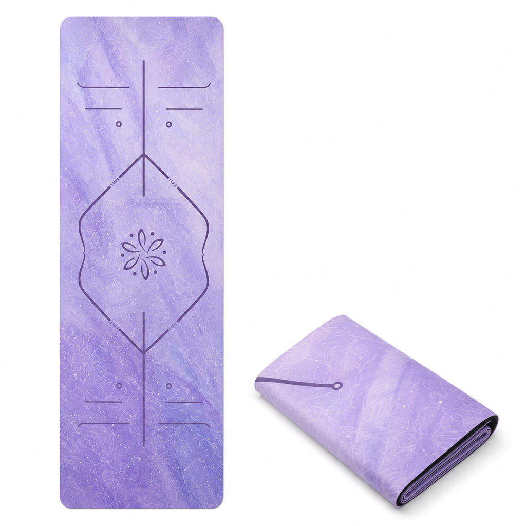 Foldable Suede & Rubber Travel Yoga Mat Towel
