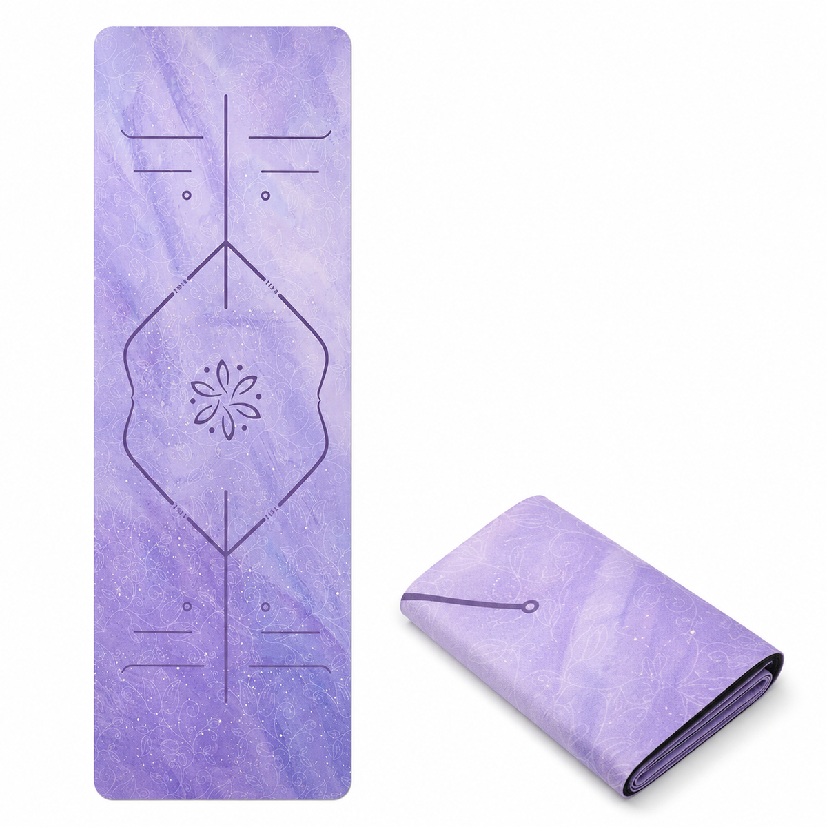 Foldable Suede & Rubber Travel Yoga Mat Towel
