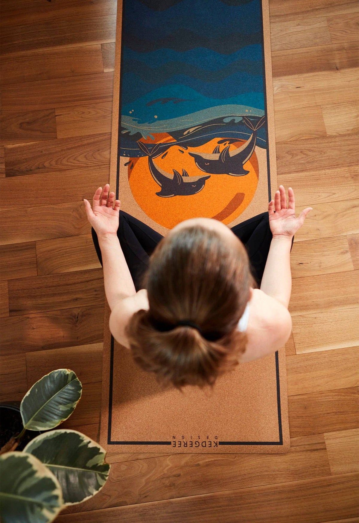 The Playful Dolphin Cork Yoga Mat