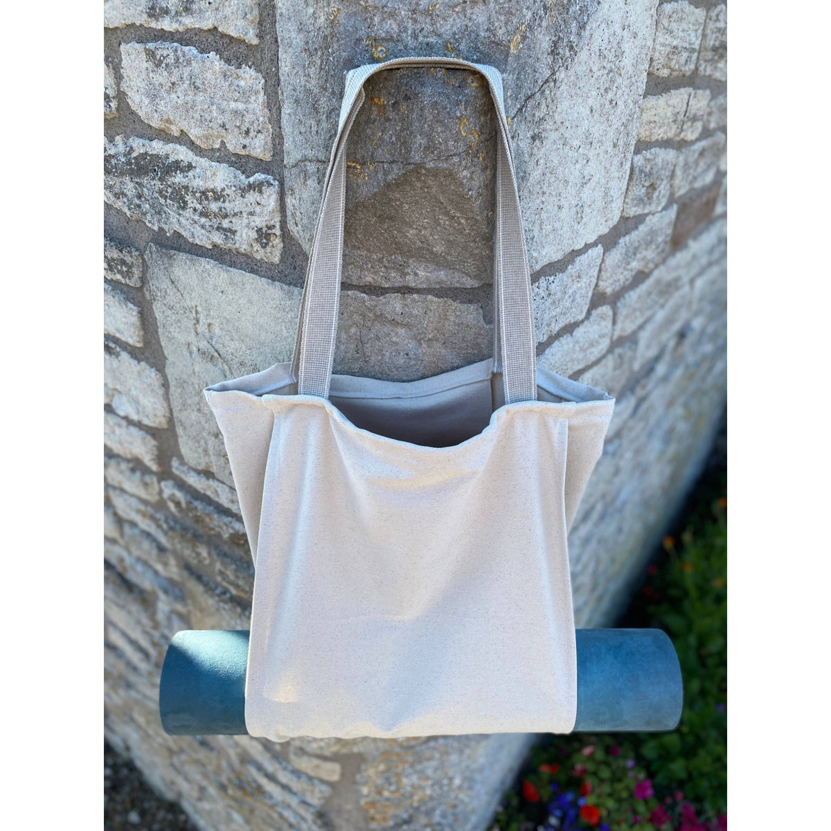 Handmade Organic Cotton Yoga Bag - Cream