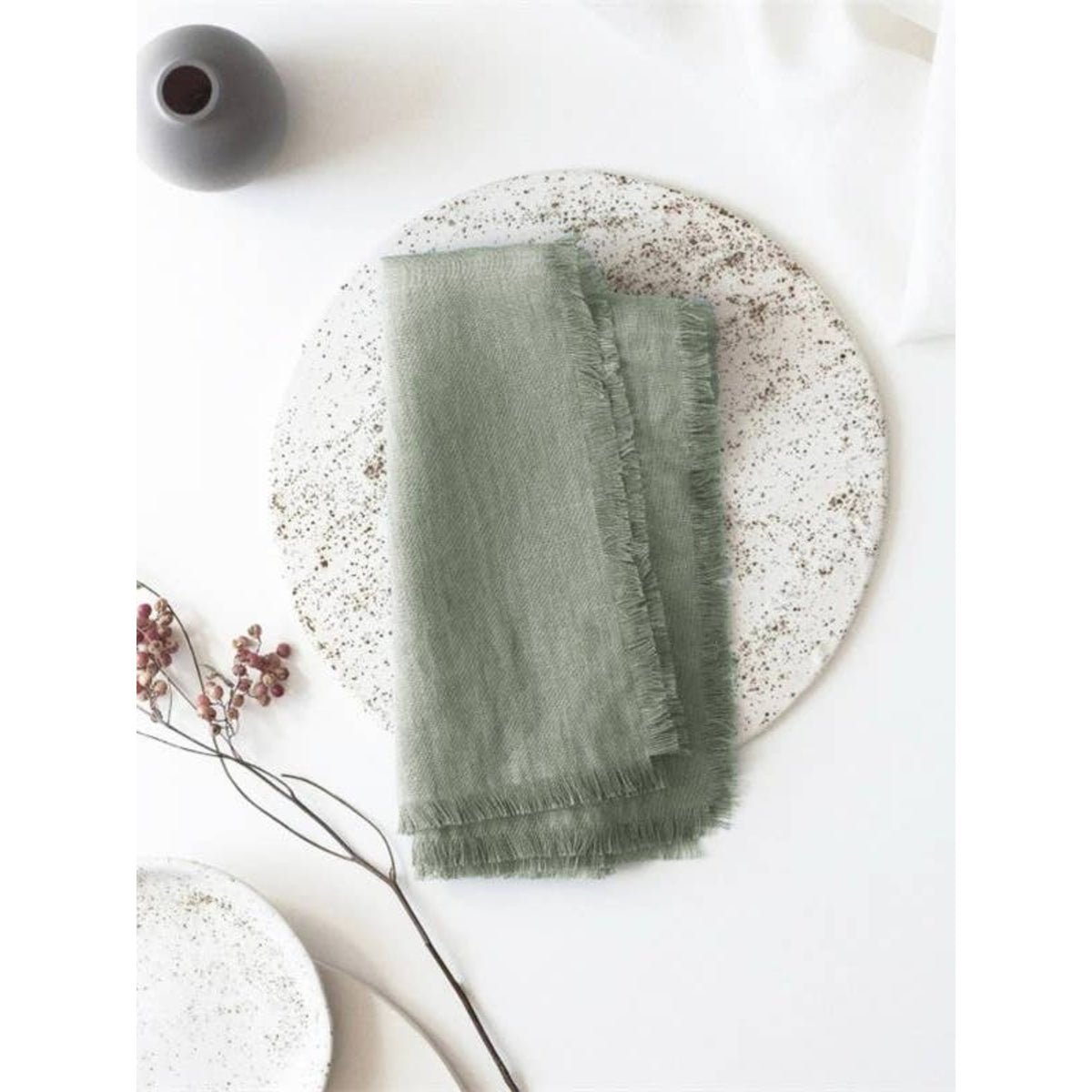 Washed Linen Frayed Edge Napkin & Placemat