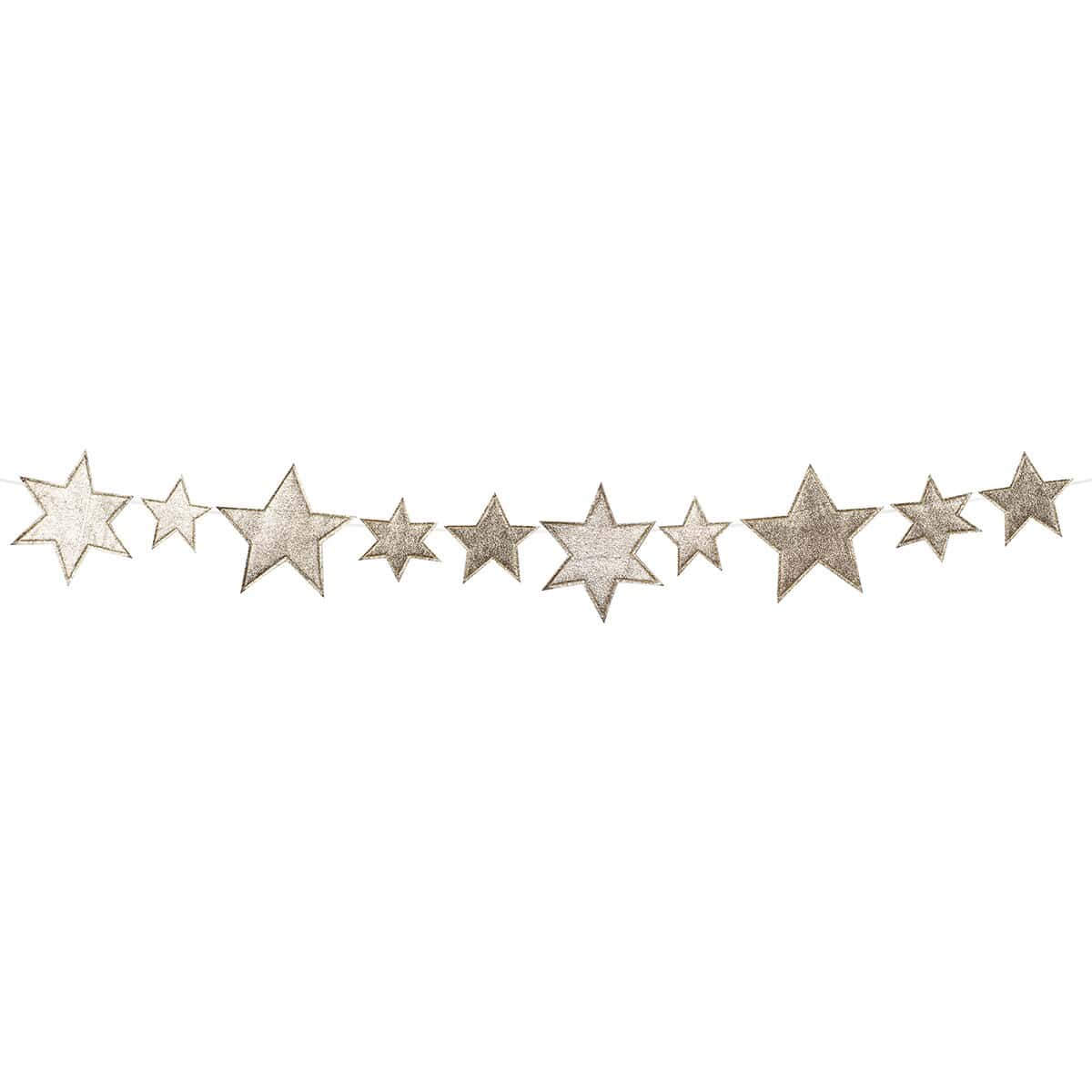 Fabric Gold Star Party Garland - Meri Meri Gold Star Decorations Bunting Fabric Gold Star Party Garland