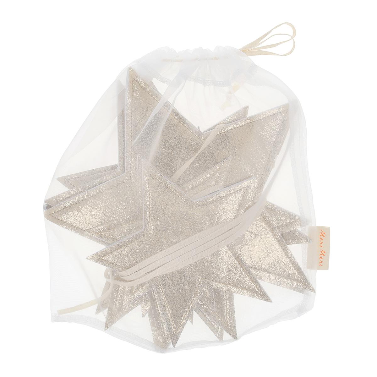 Fabric Gold Star Party Garland - Meri Meri Gold Star Decorations Bunting Fabric Gold Star Party Garland