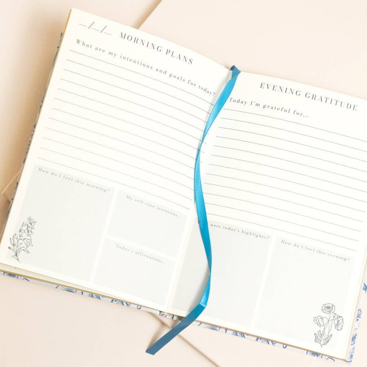 Blue Wildflower Daily Gratitude Journal