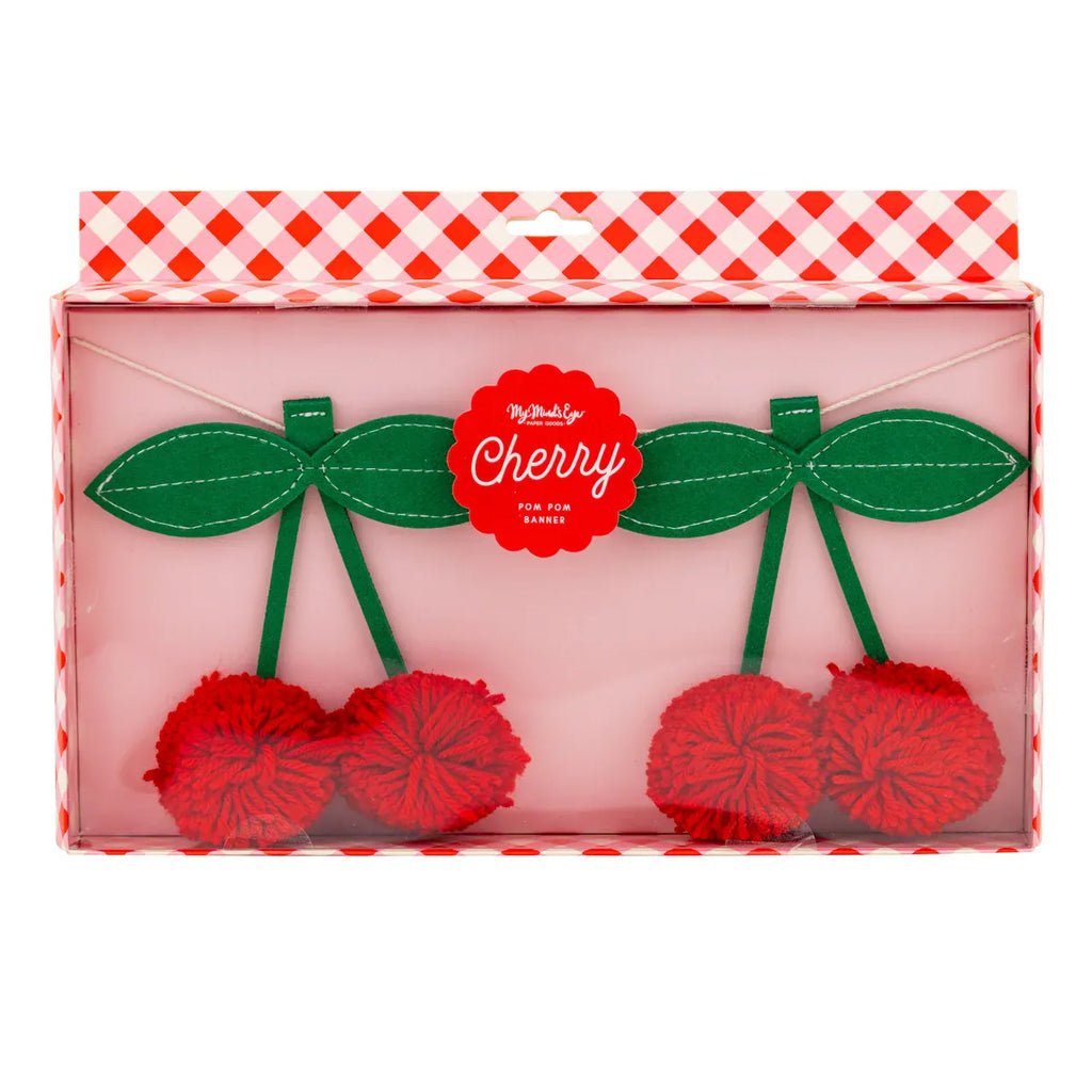 Felt Cherries Banner - Cherry Party Decorations Banners Felt Cherries Banner