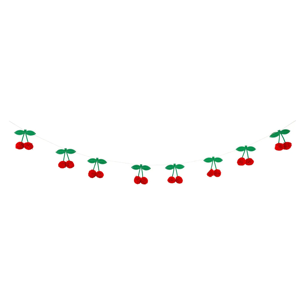 Felt Cherries Banner - Cherry Party Decorations Banners Felt Cherries Banner