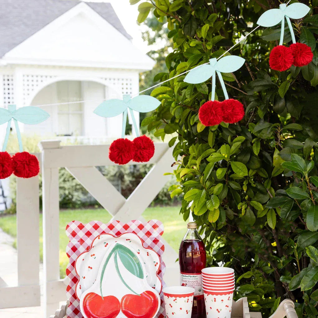 Felt Cherries Banner - Cherry Party Decorations Banners Felt Cherries Banner