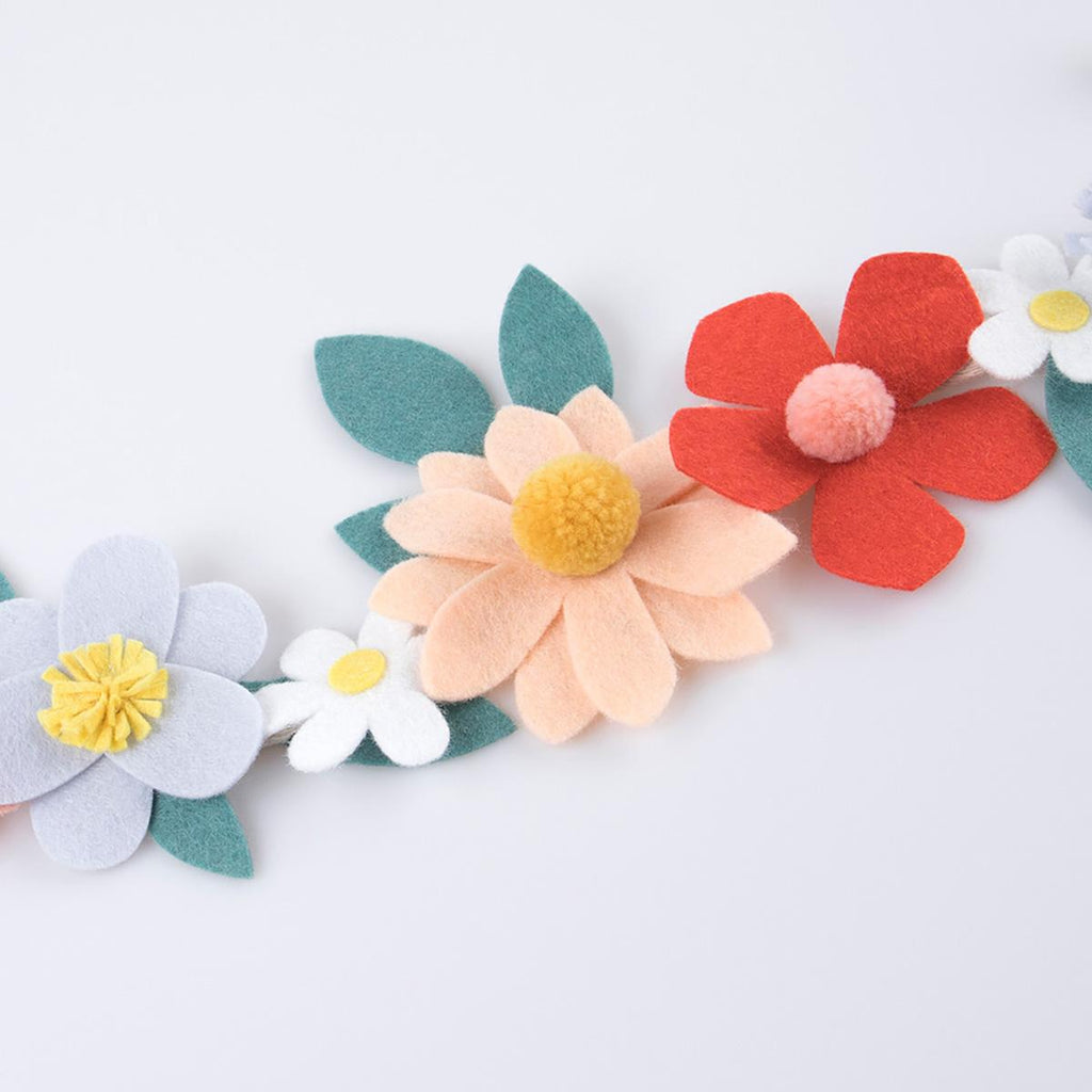 Felt Flower Party Garland Bunting Felt Flower Party Garland