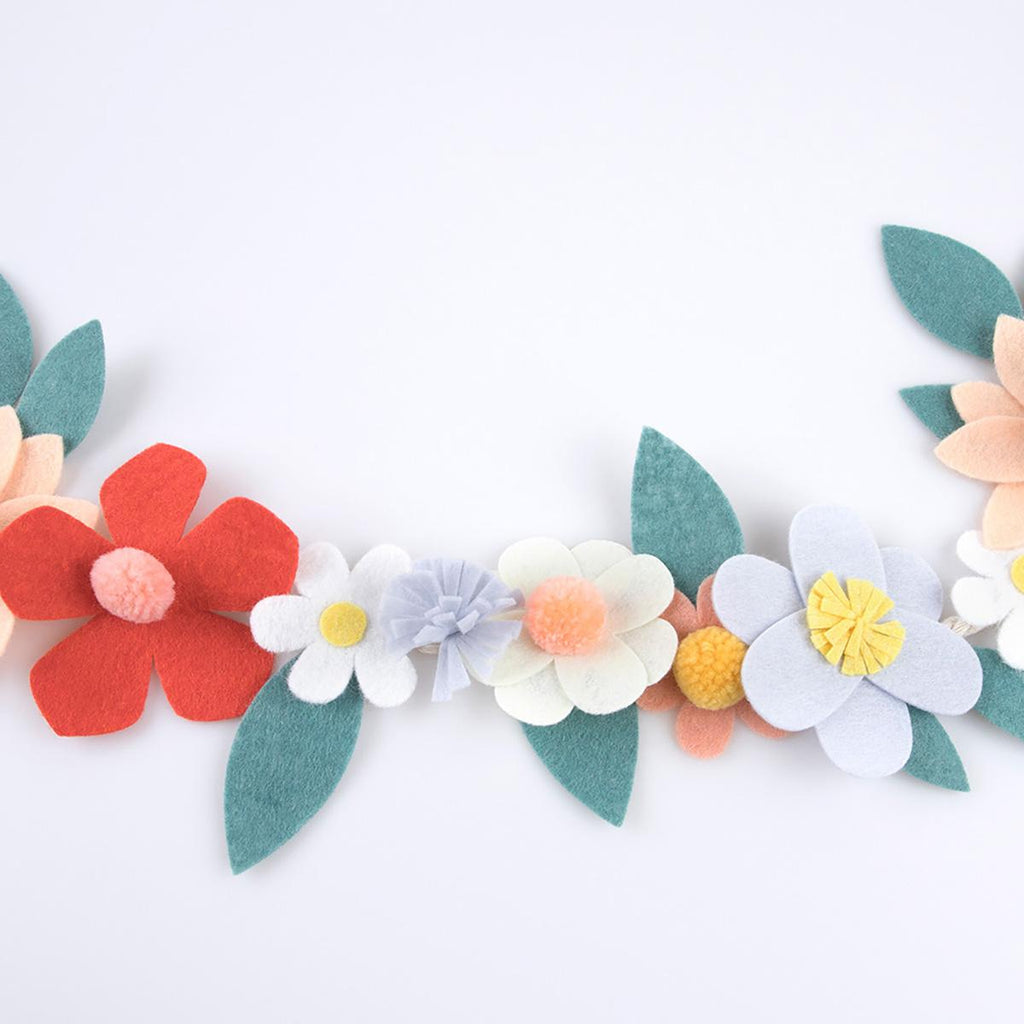 Felt Flower Party Garland Bunting Felt Flower Party Garland