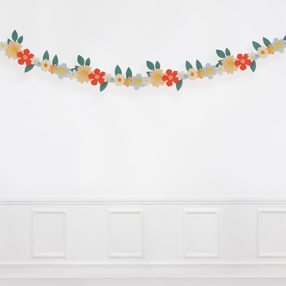 Felt Flower Party Garland Bunting Felt Flower Party Garland
