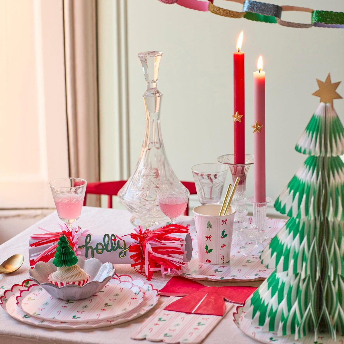Festive Icon Stripes Christmas Party Cups x 8 | Meri Meri Christmas Table party cups Festive Icon Stripes Christmas Party Cups x 8