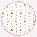 Festive Icon Stripes Large Christmas Party Plates x 8 | Meri Meri Christmas Table party plates Festive Icon Stripes Large Christmas Party Plates x 8