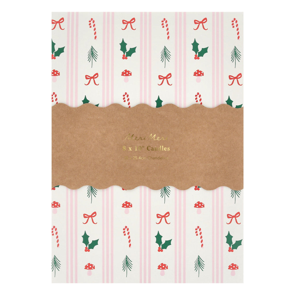 Festive Icons Christmas Table Candles x 8 | Meri Meri Christmas Candles Candle Festive Icons Christmas Table Candles x 8