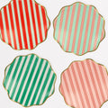 Festive Stripe Large Christmas Party Plates x 8 | Meri Meri Christmas Table party plates Festive Stripe Large Christmas Party Plates x 8