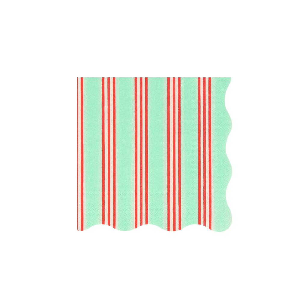 Festive Stripe Small Christmas Party Napkins x 16 | Meri Meri Christmas Table party napkins Festive Stripe Small Christmas Party Napkins x 16