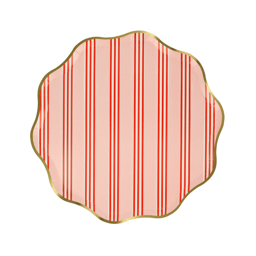 Festive Stripe Small Christmas Party Plates x 8 | Meri Meri Christmas Table party plates Festive Stripe Small Christmas Party Plates x 8